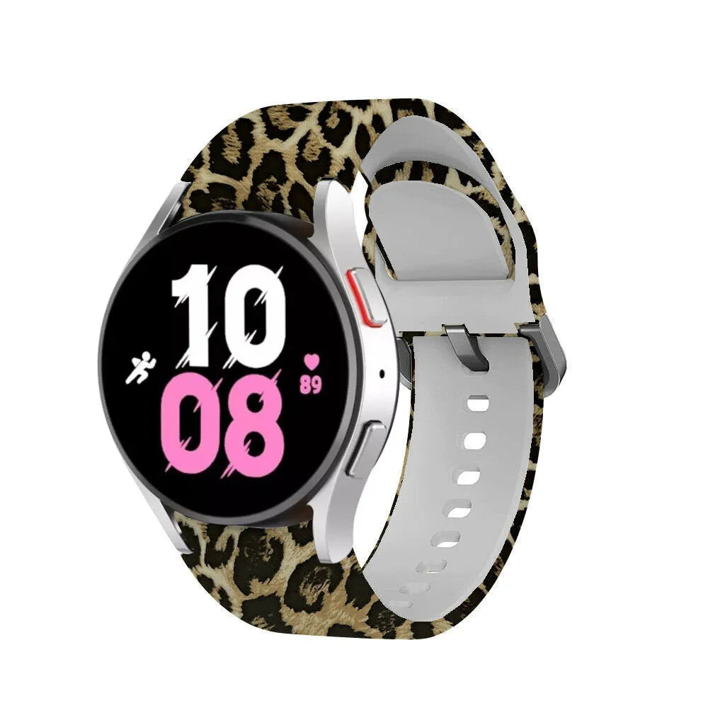 Print Silicone Strap, on a watch, 3/4 front view
