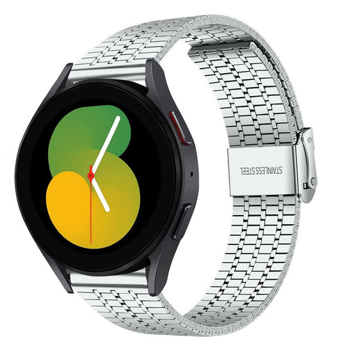 Fine Steel Strap, silver, on a watch, 3/4 front view