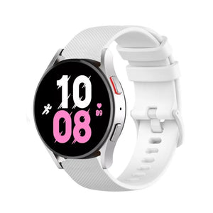 Premium Silicone Strap, white, on a watch, 3/4 front view