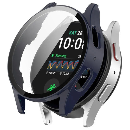 Coque rigide avec verre Samsung Galaxy Watch 7 44mm (bleu foncé)
