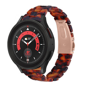 Metal Resin Strap, lava, on a watch, 3/4 front view