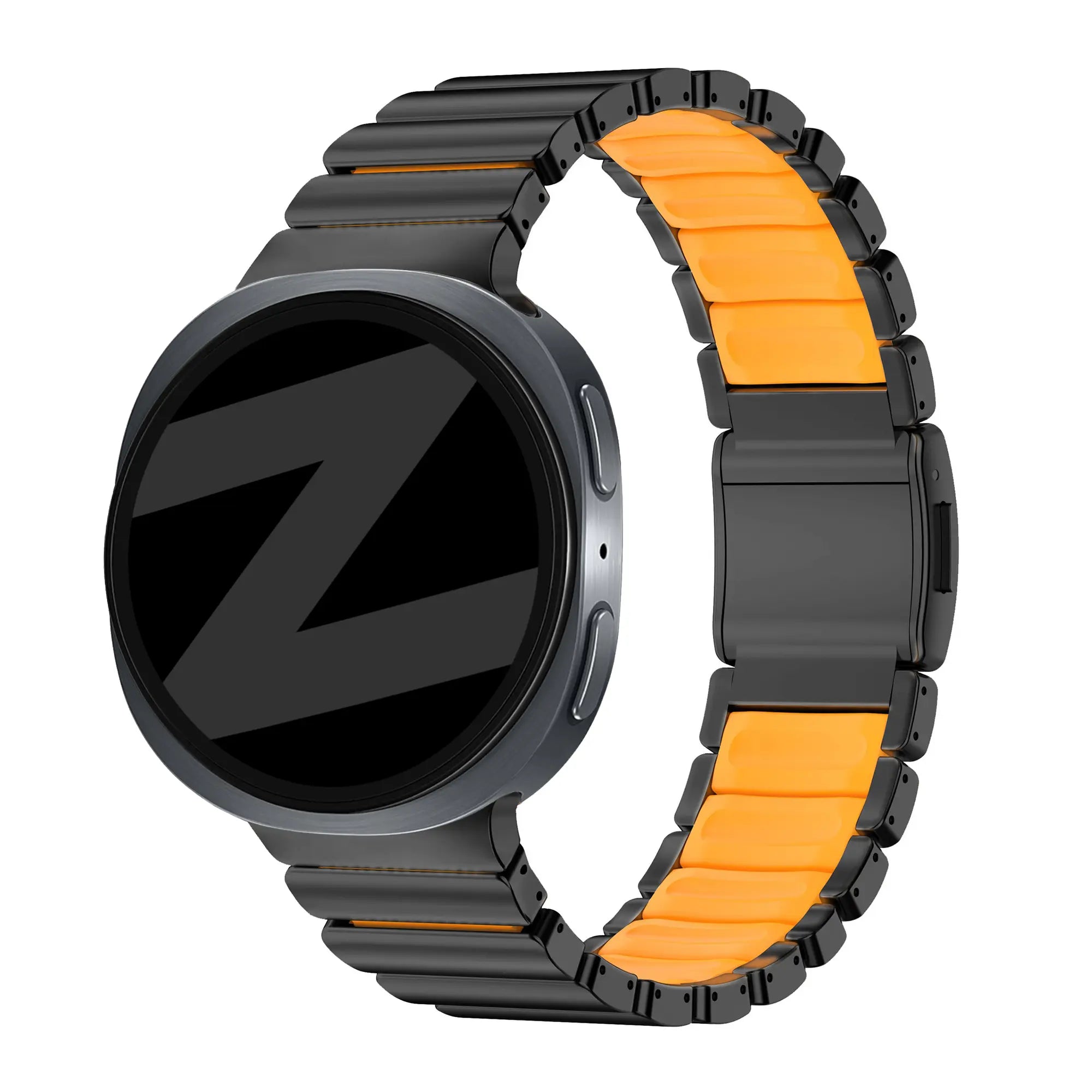 Bandz Bracelet titane 'Hybrid' Samsung Galaxy Watch 9 - 40mm (noir/orange)