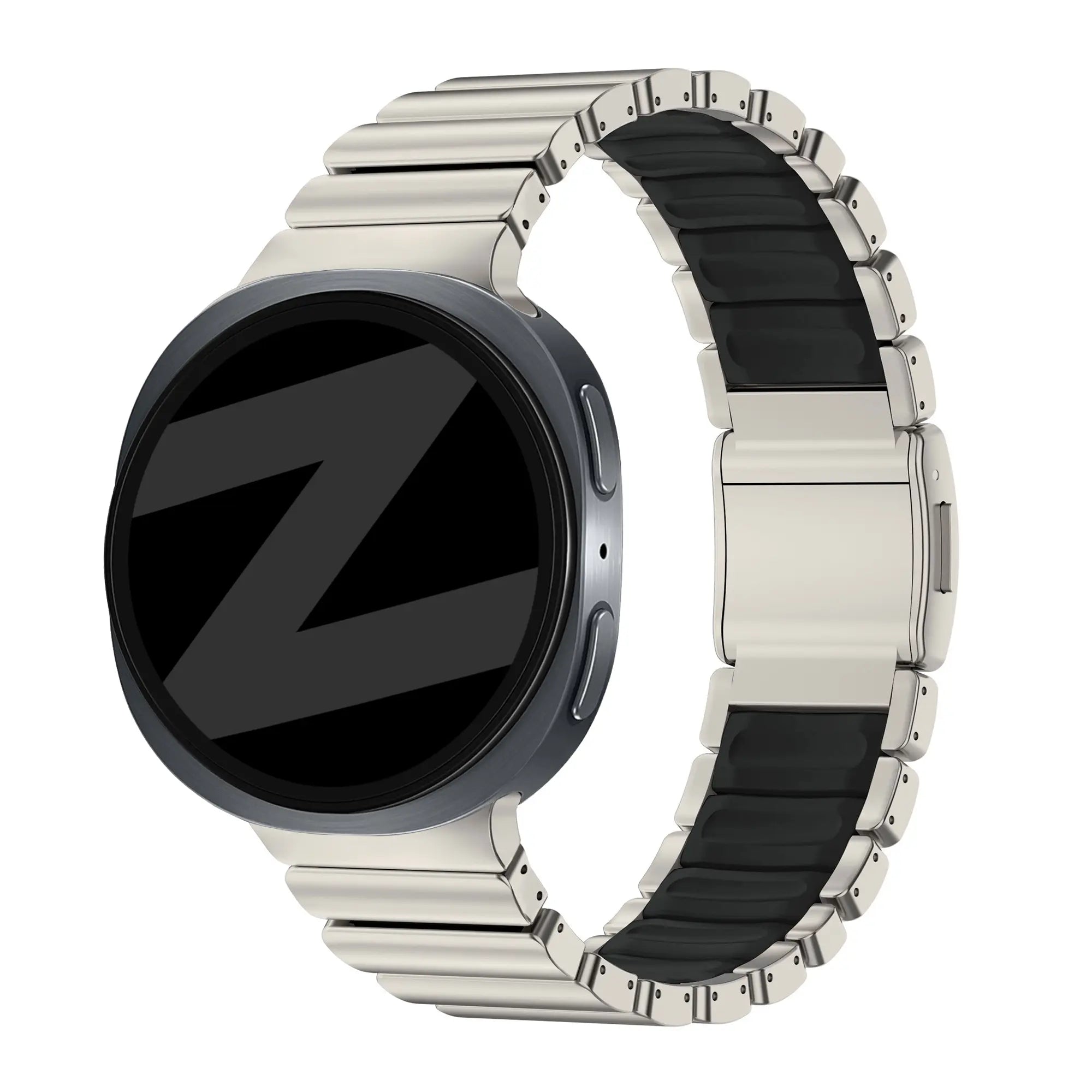Bandz Samsung Galaxy Watch 9 - 40mm Titanium Strap 'Hybrid' (Titanium/Black)