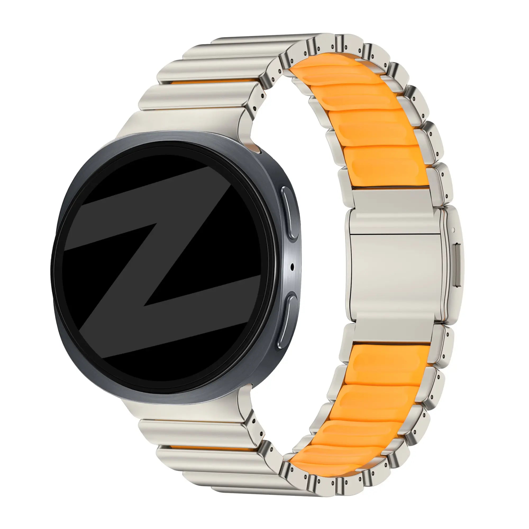 Bandz Bracelet titane 'Hybrid' Samsung Galaxy Watch 9 - 44mm (titane/orange)