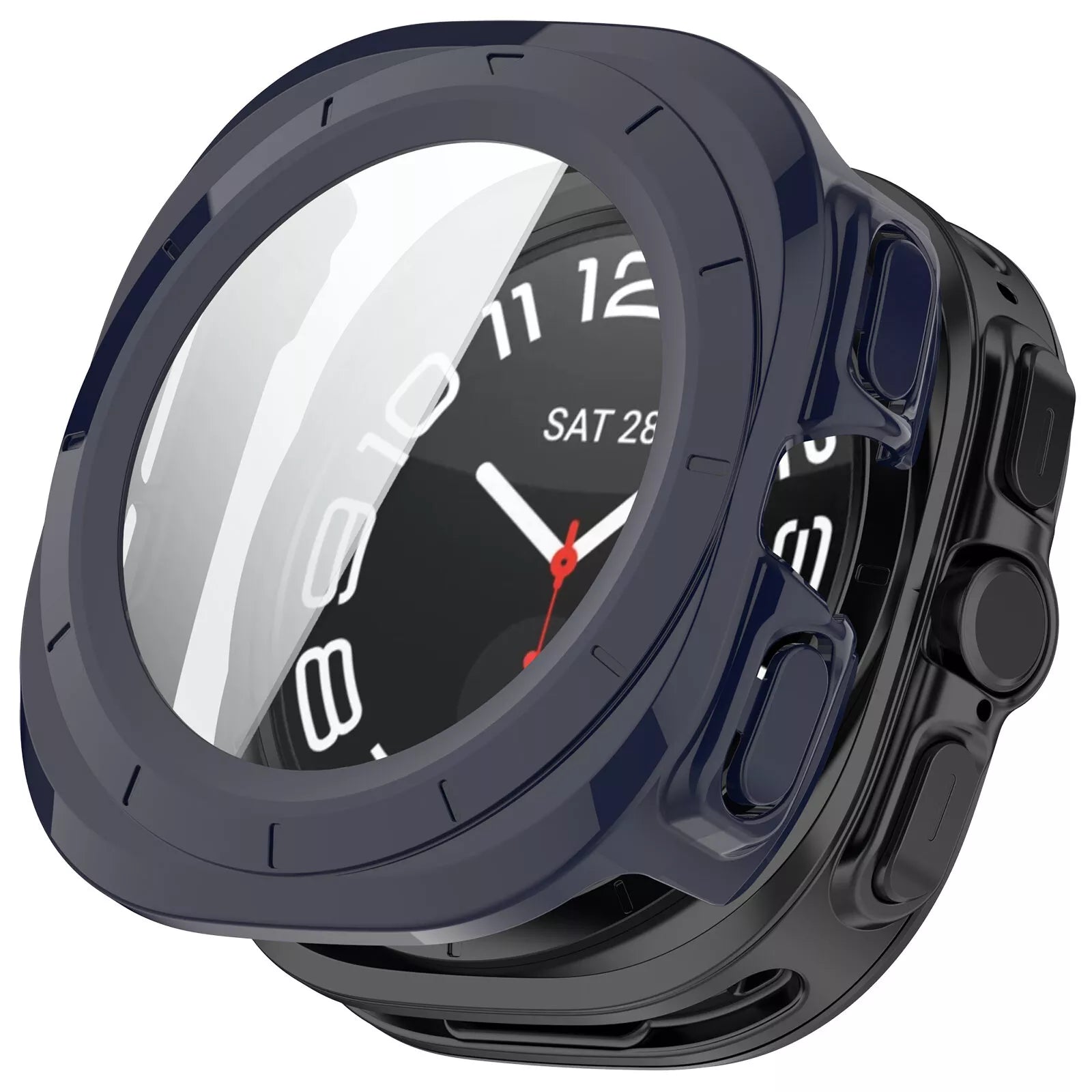 Coque rigide avec verre Samsung Galaxy Watch Ultra (bleu foncé)