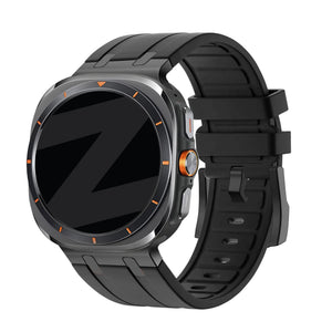 Silicone Strap 'Luxe Liquid', on a watch, 3/4 front view