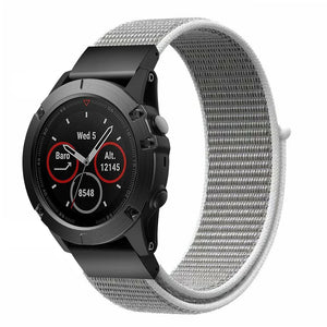 Nylon Strap, seashell, on a watch, 3/4 front view