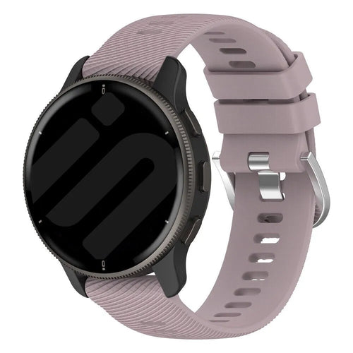 Silicone Strap, violet, on a watch, 3/4 front view