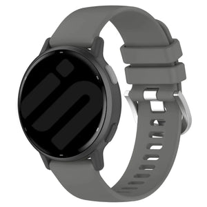 Silicone Classic Strap, dark grey, on a watch, 3/4 front view