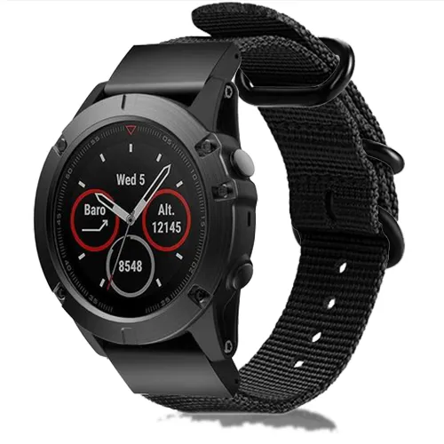 Bracelet nylon avec boucle Garmin D2 Mach 2 - 51mm (noir)