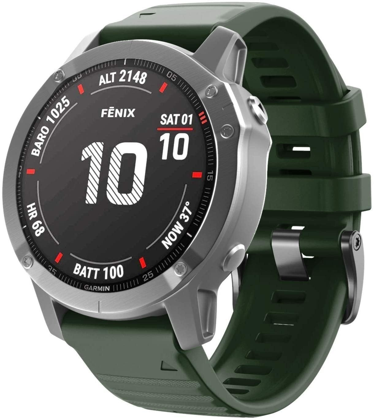 Bracelet silicone Garmin Tactix 7 Pro (vert foncé)