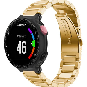 Steel Strap, gold, on a watch, 3/4 front view
