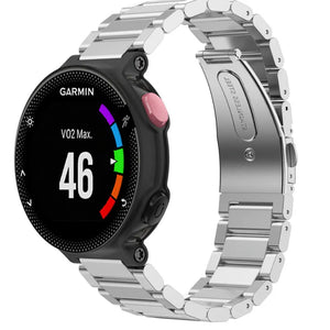 Steel Strap, silver, on a watch, 3/4 front view