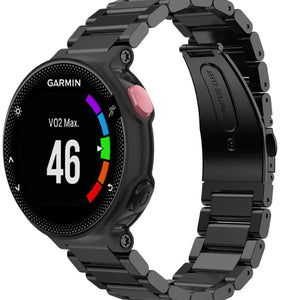 Steel Strap, black, on a watch, 3/4 front view