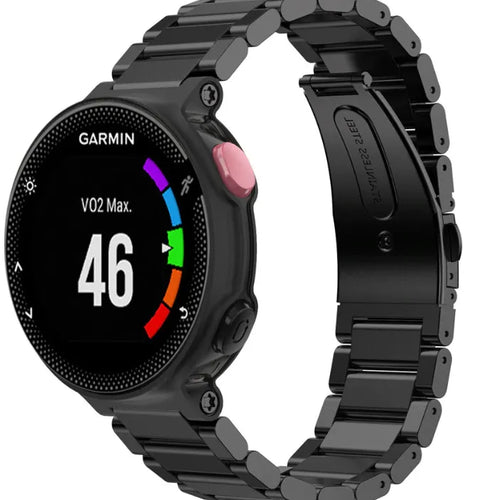 Steel Strap, black, on a watch, 3/4 front view