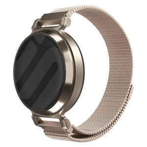 Milanese Strap, rose gold, on a watch, 3/4 front view