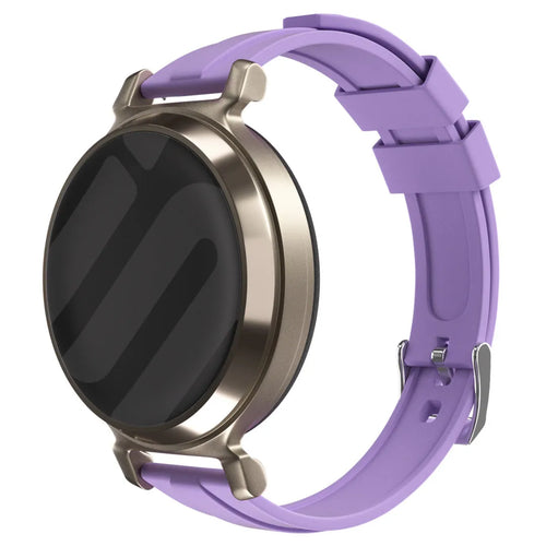 Silicone Strap, light purple, on a watch, 3/4 front view