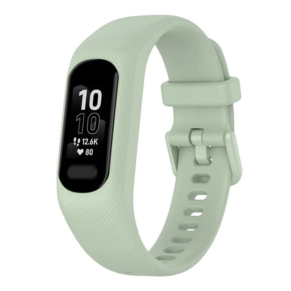 Silicone Strap, mint, on a watch, 3/4 front view
