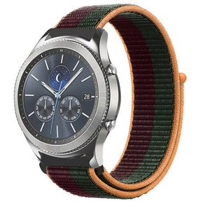 Nylon Strap, dark cherry, on a watch, 3/4 front view