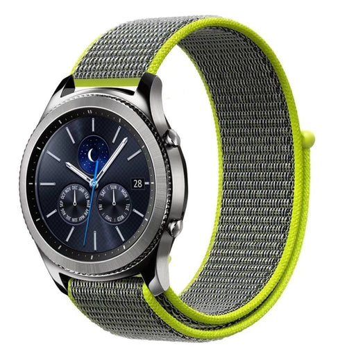 Nylon Strap, fluorescent, on a watch, 3/4 front view