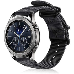 Nylon Buckle Strap, black, on a watch, 3/4 front view