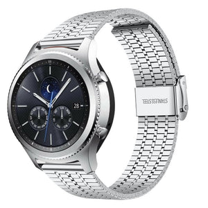 Fine Steel Strap, silver, on a watch, 3/4 front view