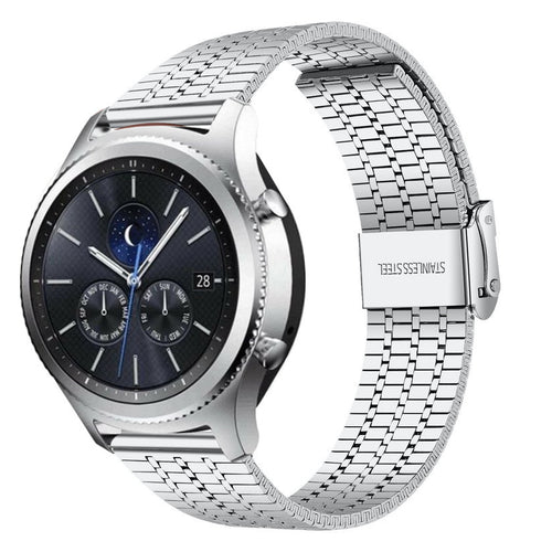 Fine Steel Strap, silver, on a watch, 3/4 front view