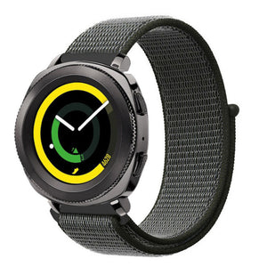 Nylon Strap, green, on a watch, 3/4 front view