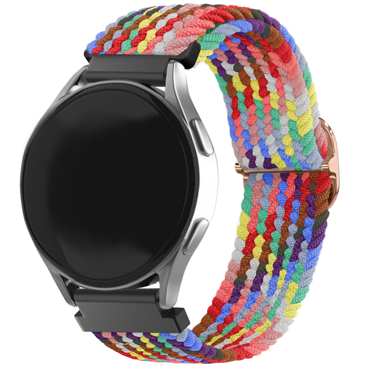 Bracelet montre nylon tissé 20mm - universal (arc-en-ciel)