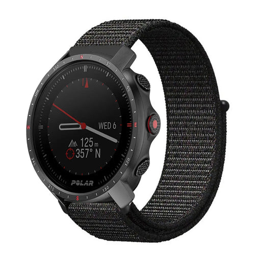 Nylon Strap, black, on a watch, 3/4 front view