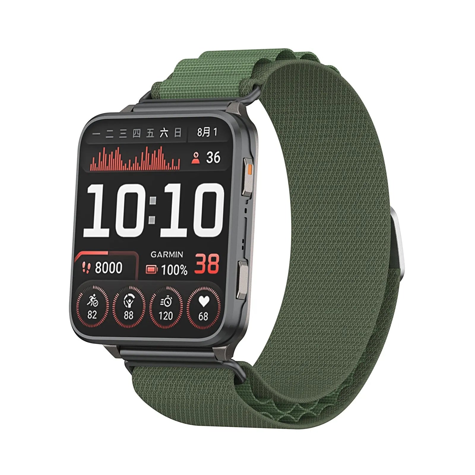 Bracelet nylon Alpine TicWatch Pro 5 Enduro (vert)