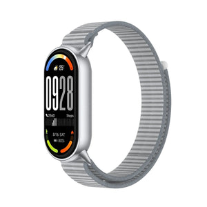 Modern Nylon Strap, grey, on a watch, 3/4 front view