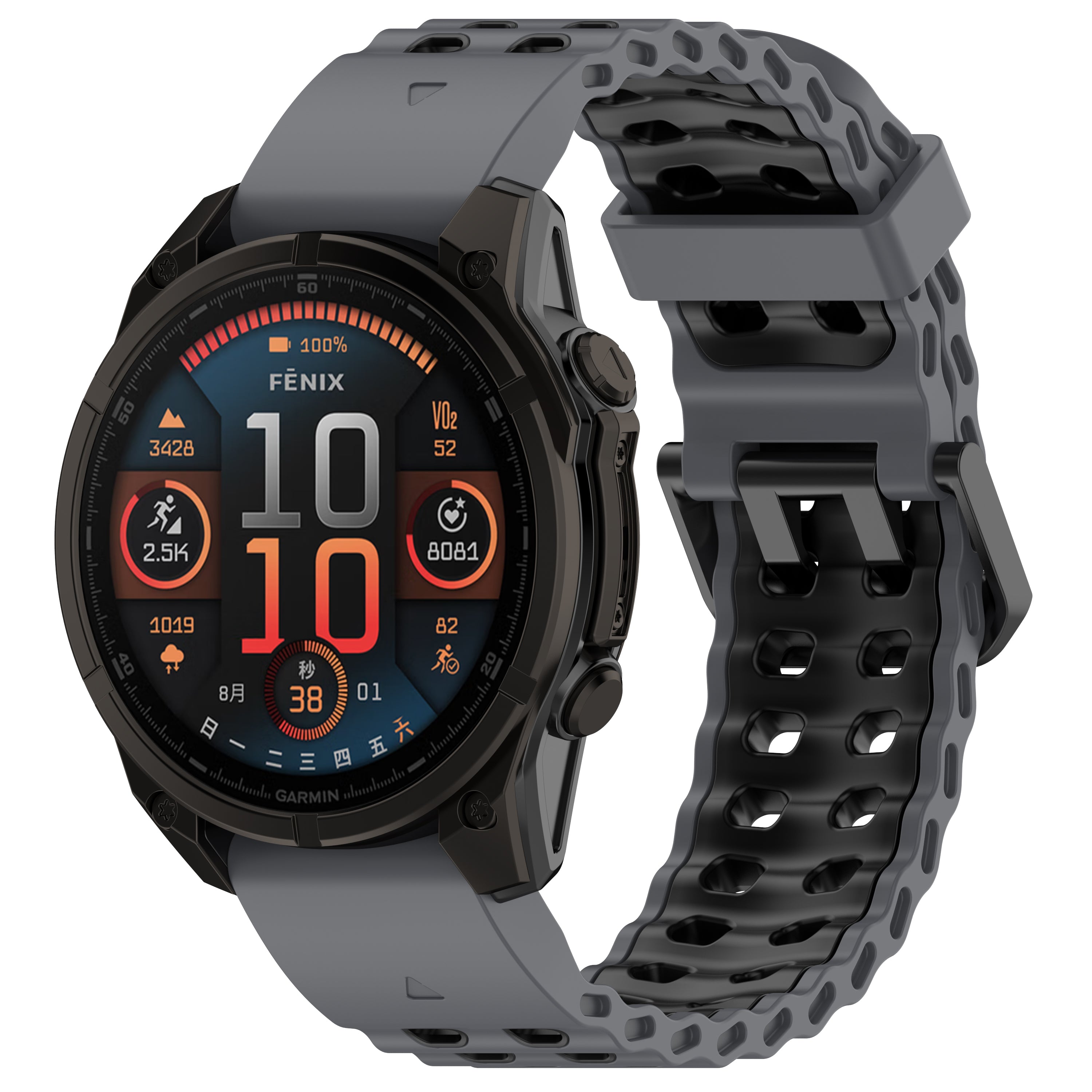 Bracelet sport ondulé Garmin Tactix 7 Pro (gris foncé/noir)