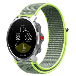 Nylon Strap, fluorescent, on a watch, 3/4 front view