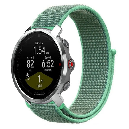 Nylon Strap, mint, on a watch, 3/4 front view