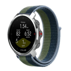 Nylon Strap, moss green, on a watch, 3/4 front view