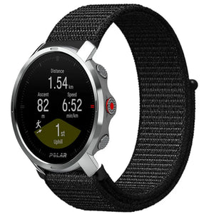 Nylon Strap, black, on a watch, 3/4 front view