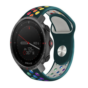 Silicone Sport Strap, on a watch, 3/4 front view