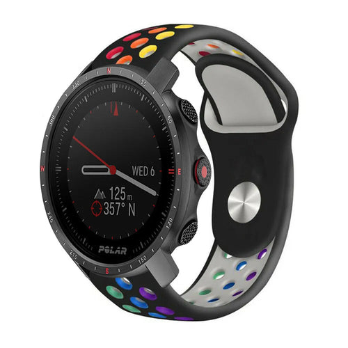 Silicone Sport Strap, on a watch, 3/4 front view