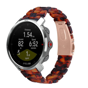 Metal Resin Strap, lava, on a watch, 3/4 front view