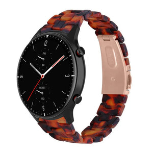 Metal Resin Strap, lava, on a watch, 3/4 front view
