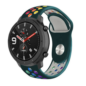 Silicone Sport Strap, on a watch, 3/4 front view