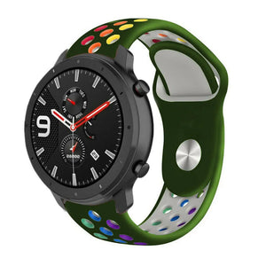 Silicone Sport Strap, on a watch, 3/4 front view