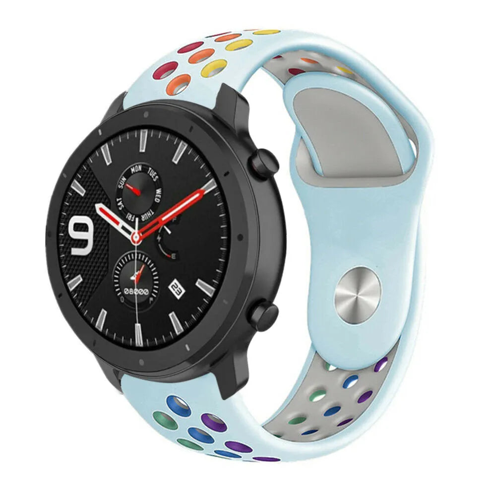 Silicone Sport Strap, on a watch, 3/4 front view