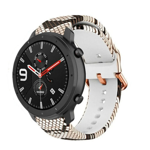 Print Silicone Strap, on a watch, 3/4 front view