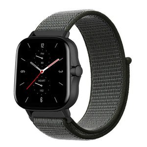 Nylon Strap, green, on a watch, 3/4 front view