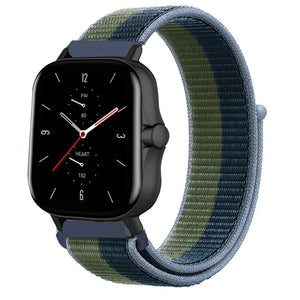 Nylon Strap, moss green, on a watch, 3/4 front view