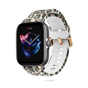Print Silicone Strap, on a watch, 3/4 front view
