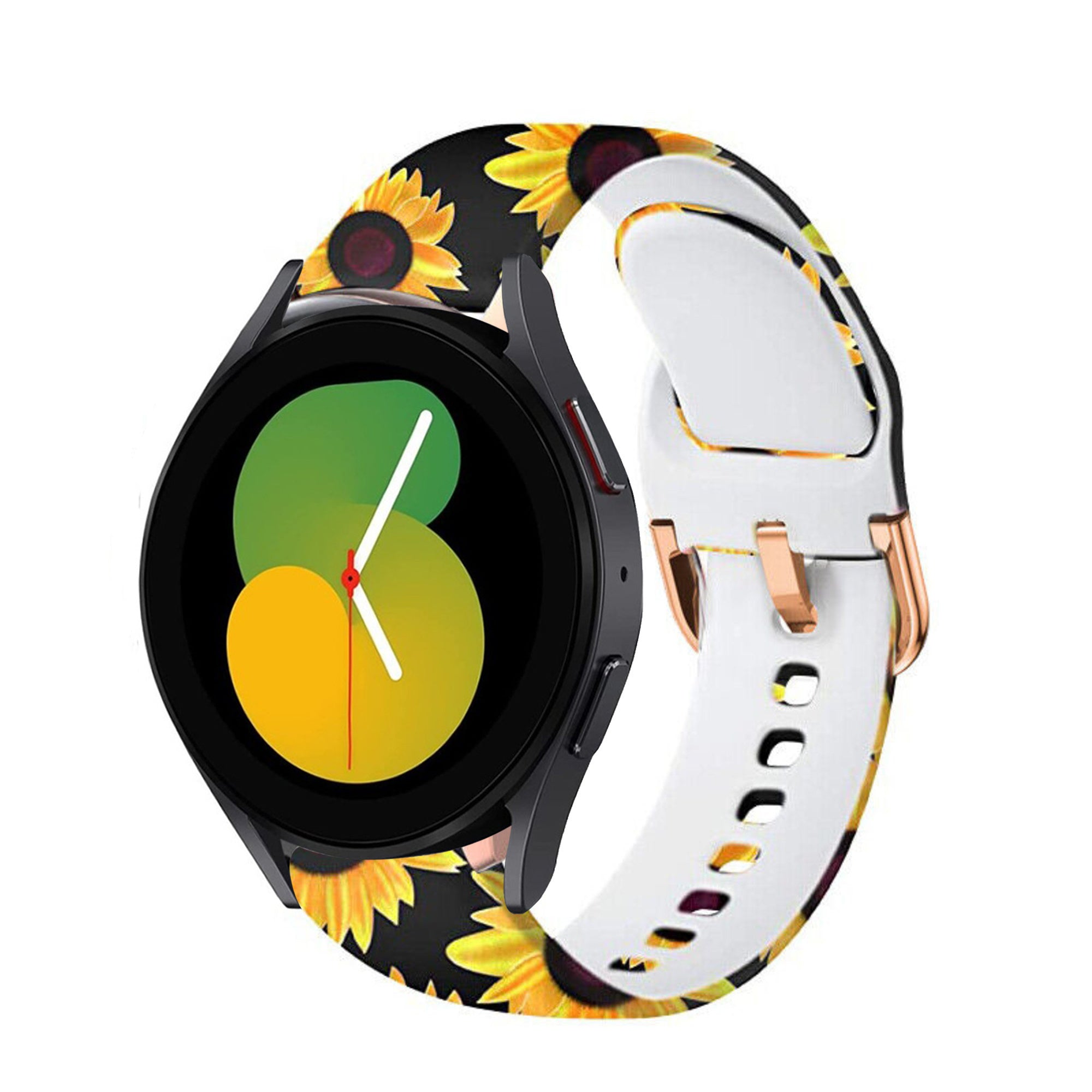 Print Silicone Strap, on a watch, 3/4 front view