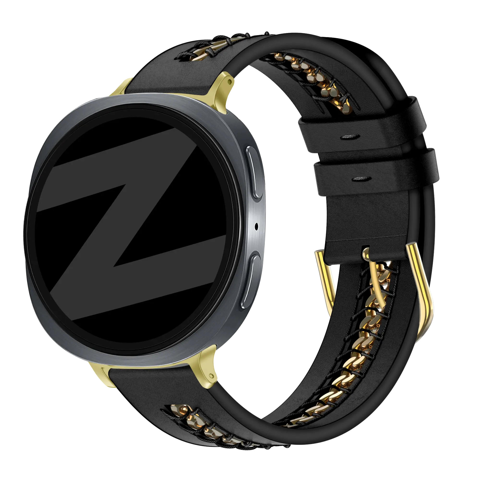 Bandz Bracelet cuir 'Chains' Samsung Galaxy Watch 9 - 44mm (noir)